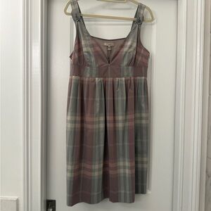 Burberry Pink/Grey Plaid Dress 12